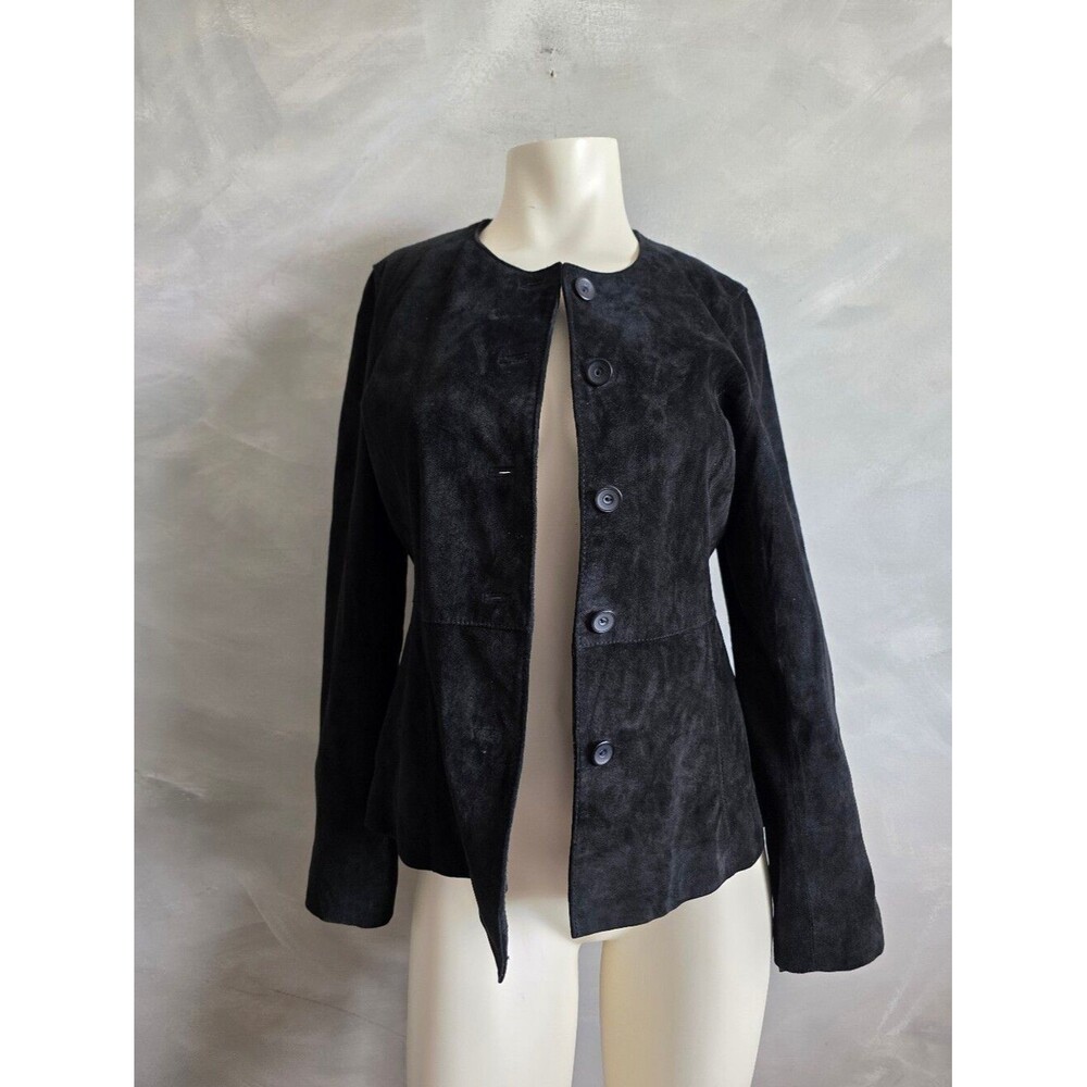 PURSUITS LTD Black Suede Leather Jacket SZ 6